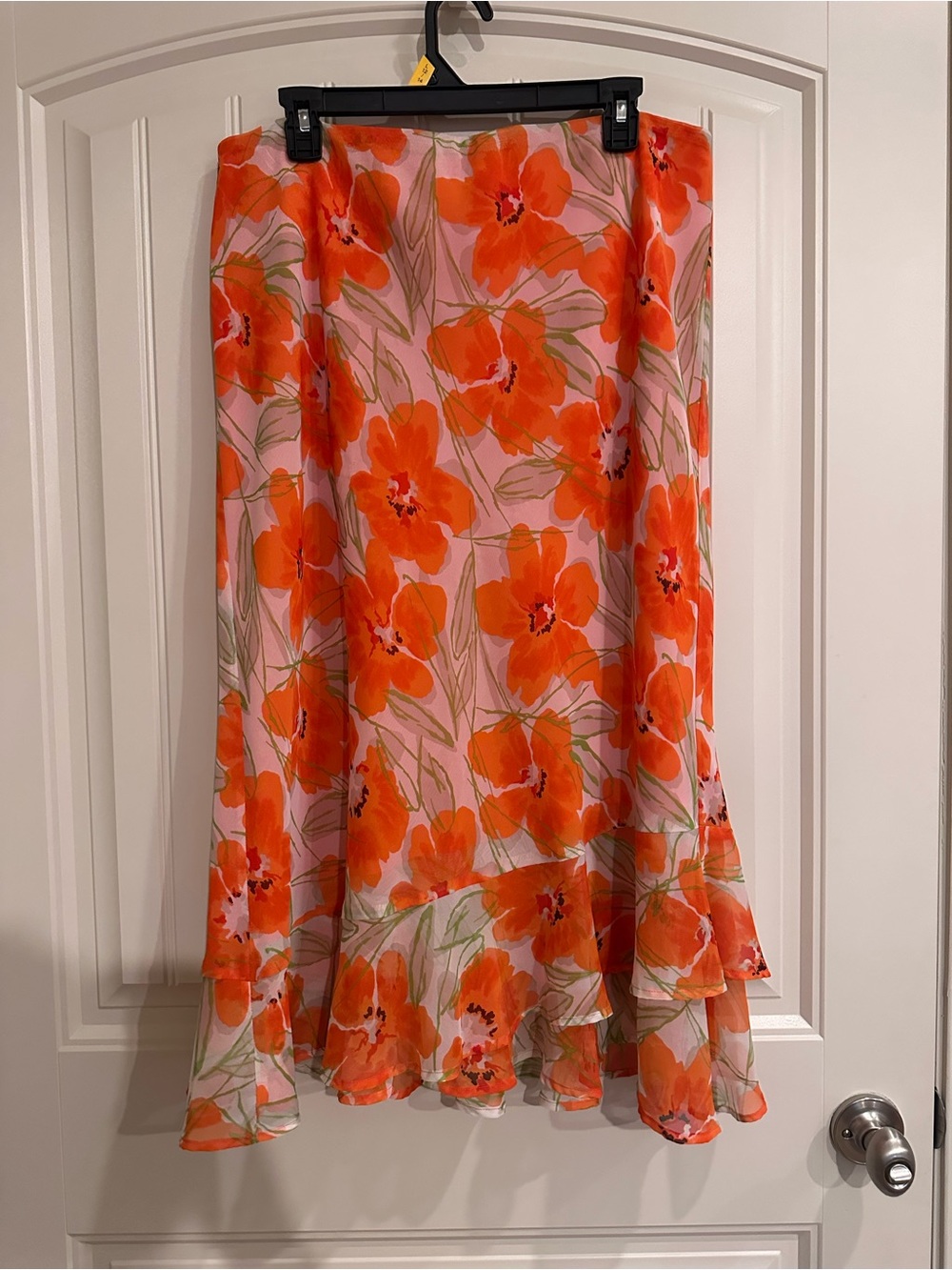 Cato Skirt with Vibrant Orange Floral Pattern